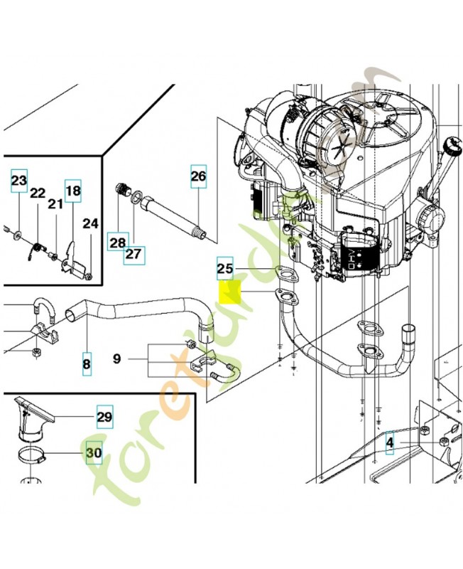 Tube d'échappement 502636701. Pièce de rechange Husqvarna
