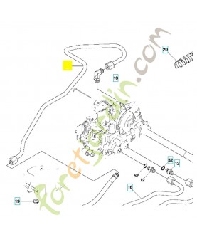 Tube hydraulique 525491201. Pièce de rechange Husqvarna