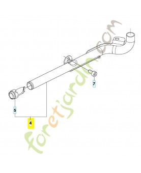 Tube d'échappement 523072001. Pièce de rechange Husqvarna