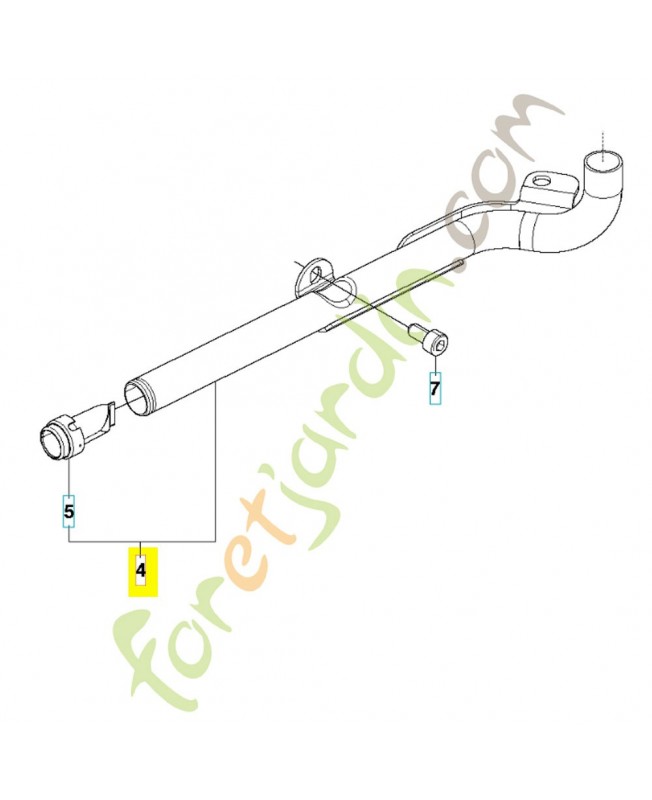 Tube d'échappement 523072001. Pièce de rechange Husqvarna Tube d'échappement 523072001. Pièce de rechange Husqvarna