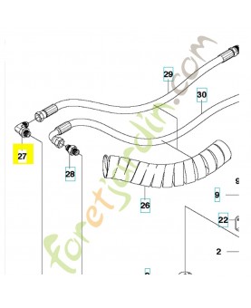 Raccord de tuyau 535437304. Pièce de rechange Husqvarna