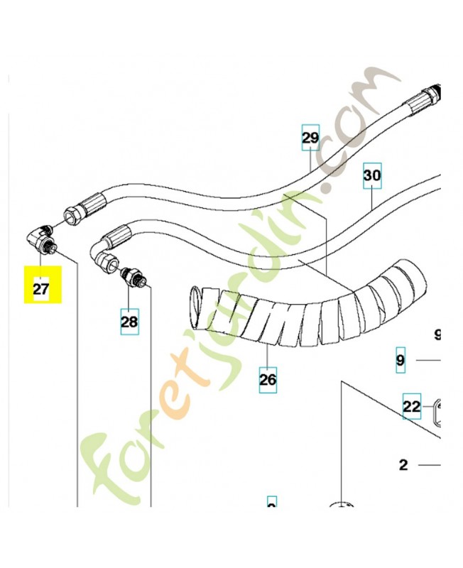 Raccord de tuyau 535437304. Pièce de rechange Husqvarna Raccord de tuyau 535437304. Pièce de rechange Husqvarna