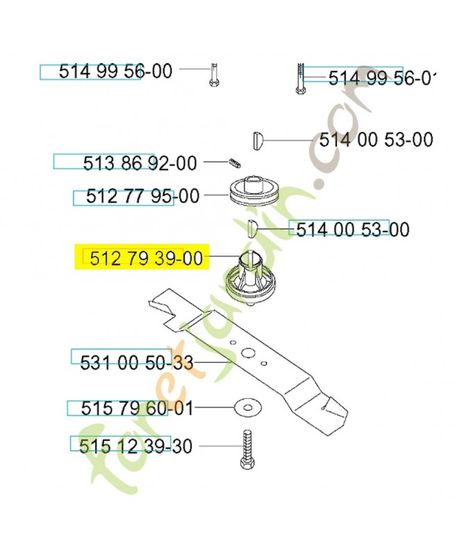Support de lame 22mm 512793900. Pièce de rechange Husqvarna