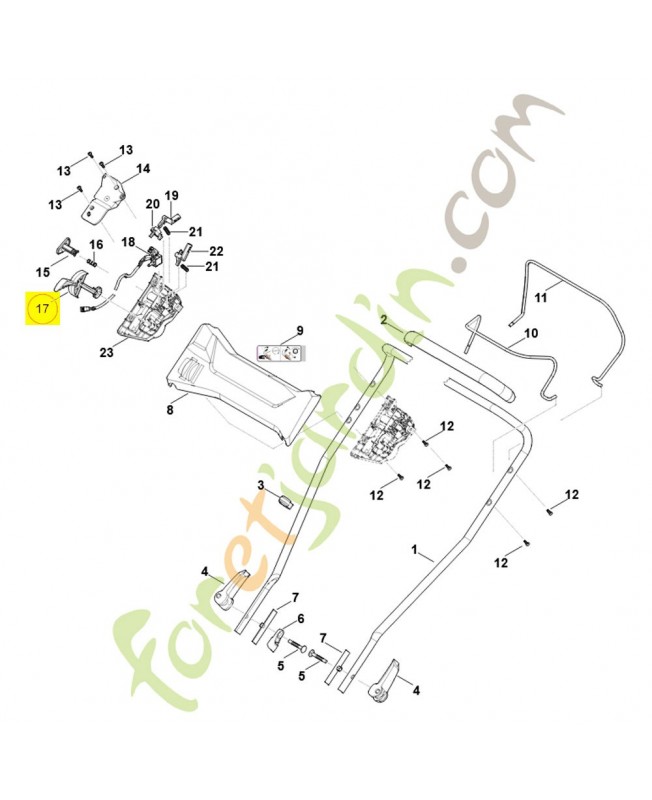 Levier d'encliquetage 6338-435-2800. Pièce détachée Stihl / Vicking