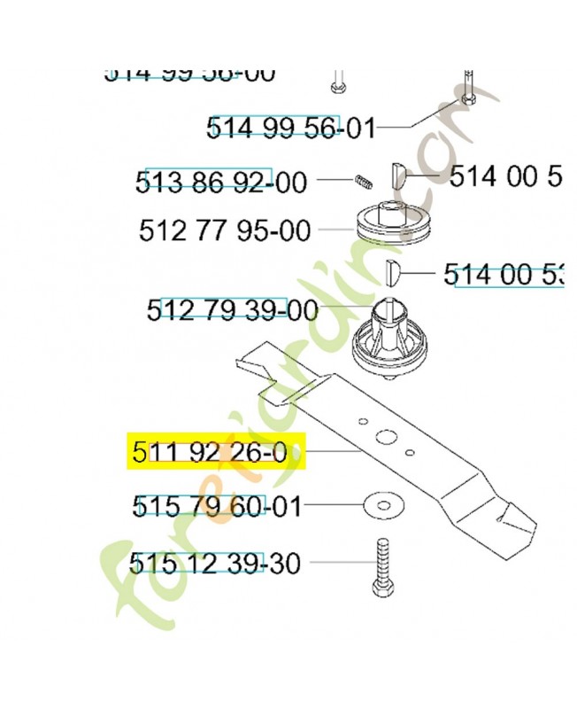 lame 49cm 511922600. Pièce de rechange Husqvarna