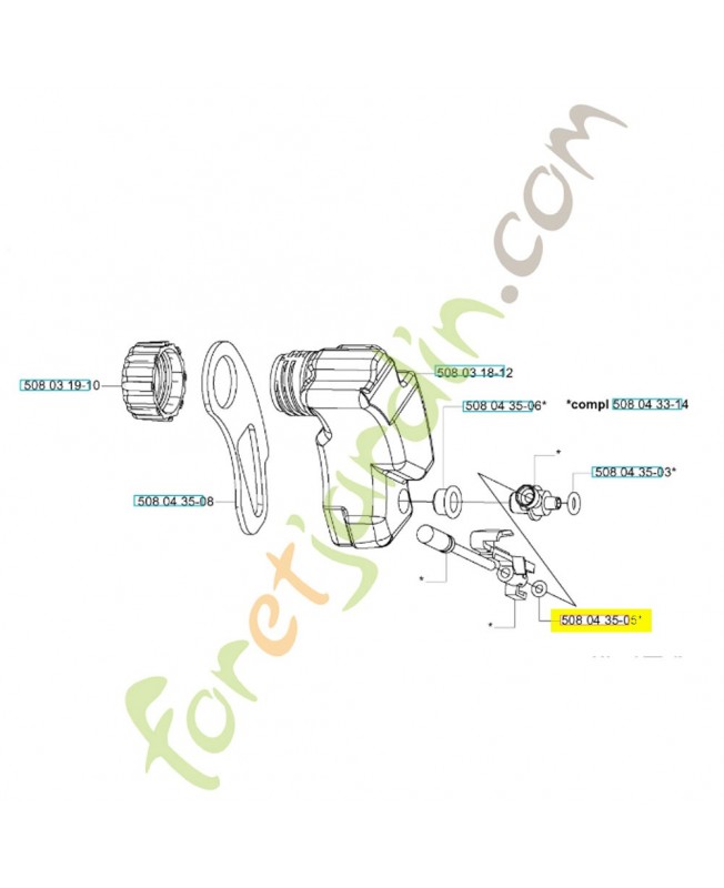 Anneau en o 508043505. Pièce de rechange Husqvarna