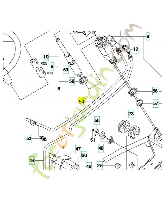 Tube hydraulique 575959601. Pièce de rechange Husqvarna