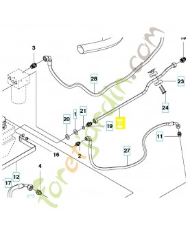 tube hydraulique 579706801. Pièce de rechange Husqvarna