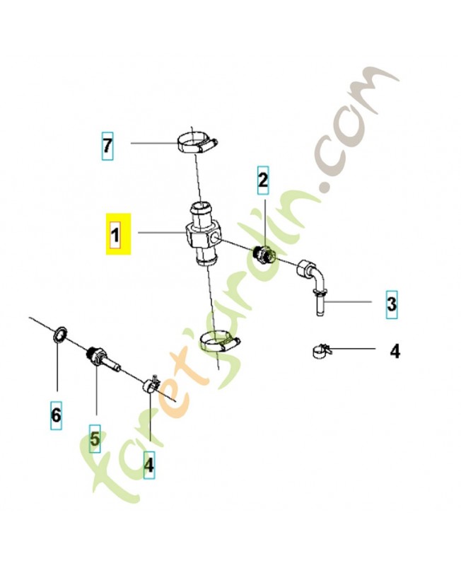 Raccord de tuyau 580381601. Pièce de rechange Husqvarna
