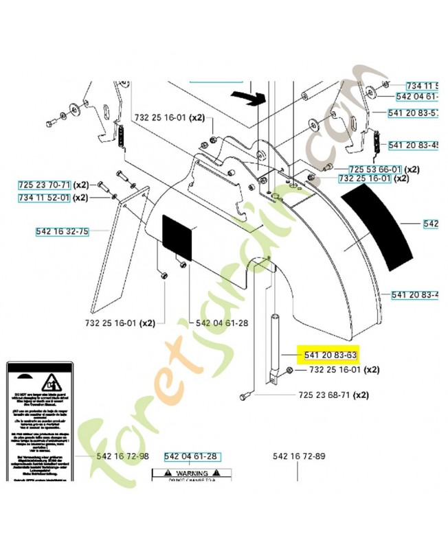 Pipe 541208363. Pièce de rechange Husqvarna