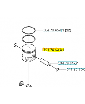 Piston husqvarna ref. 504796301 Remplace référence 521628501