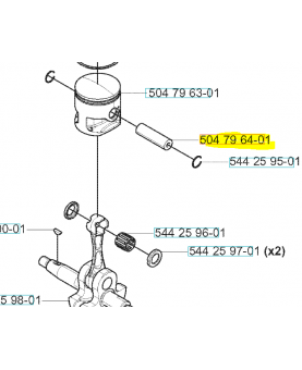 axe de piston husqvarna ref. 504796401 Remplace référence 521522801