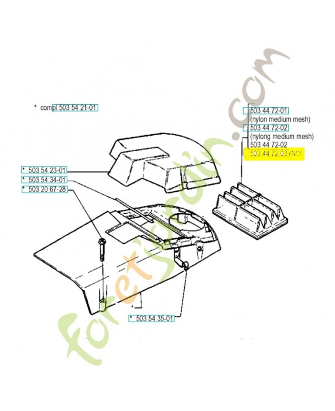 Filtre a air 503447203. Pièce de rechange Husqvarna Filtre a air 503447203. Pièce de rechange Husqvarna