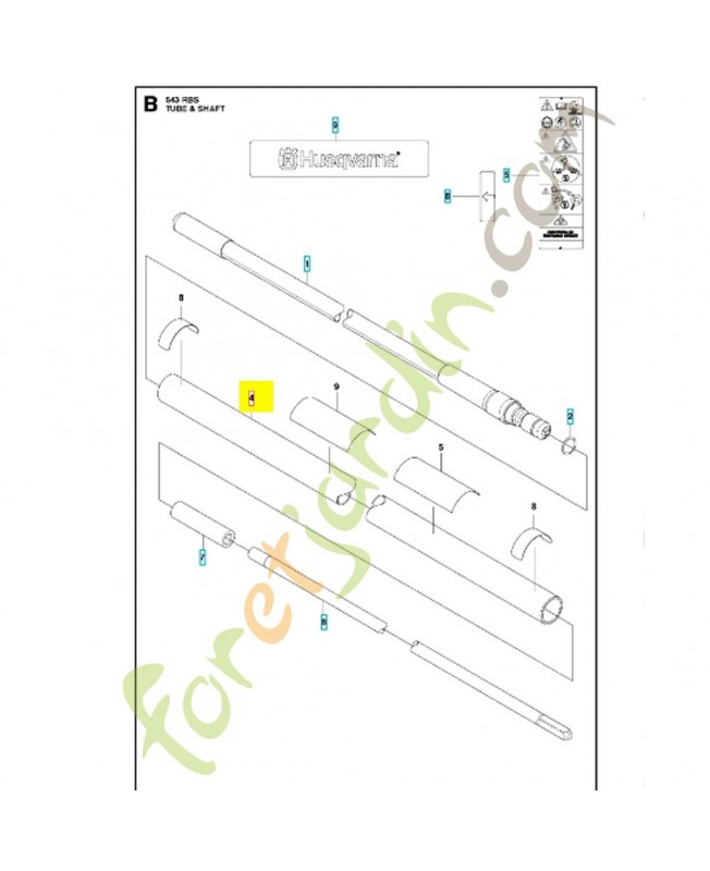 tube 521539901. Pièce de rechange Husqvarna