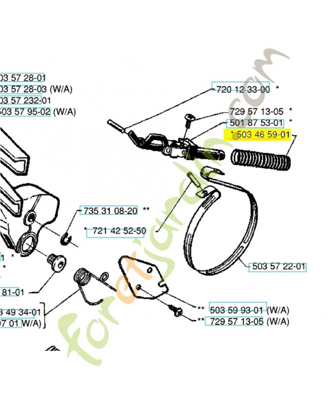 Ressort 503465901. Pièce de rechange Husqvarna 