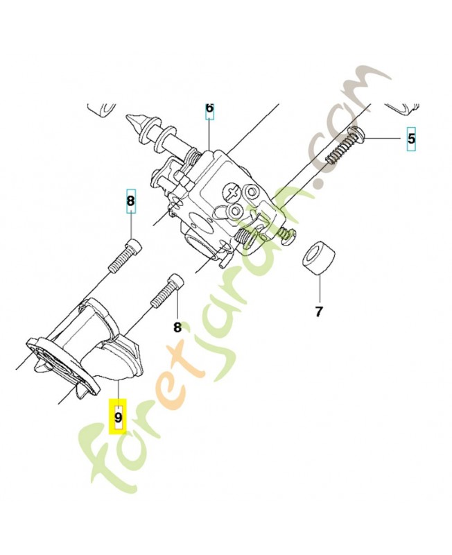 Pipe d'admission husqvarna ref. 587139401 Remplace référence 573954401 et 522640601