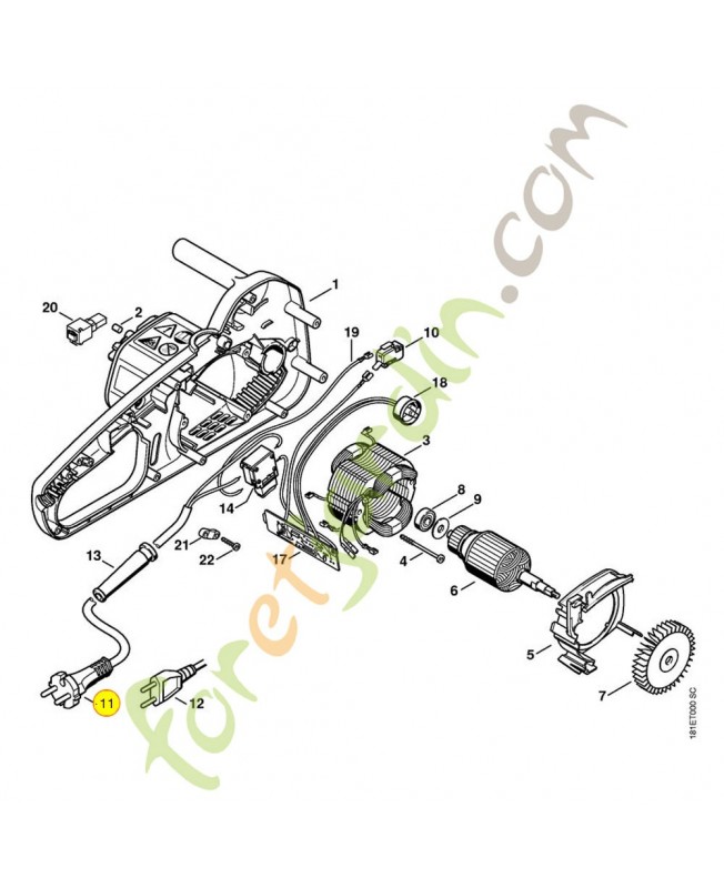 Cable electrique alimentation 1208-440-2002. Pièce de rechange Sithl / Vicking Cable electrique alimentation 1208-440-2002. Pièce de rechange Sithl / Vicking