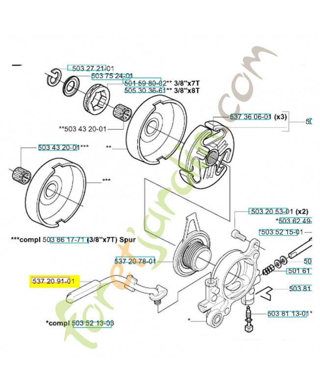 Tuyau 537209101. Pièce de rechange Husqvarna