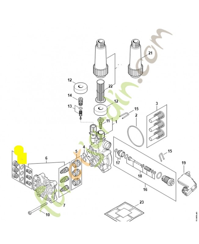 Bouchon fileté 4950-700-2300. Pièce détachée Stihl / Vicking