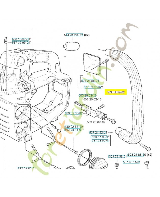 Poignée 503816902. Pièce de rechange Husqvarna