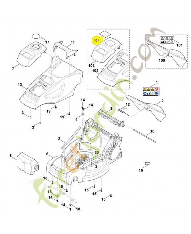 Plaque matricule 6311-967-0120. Pièce détachée Stihl / Vicking