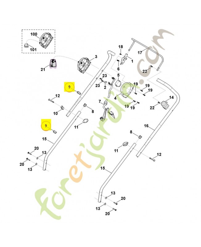 Clip pour câble 6311-703-3110. Pièce détachée Stihl / Vicking