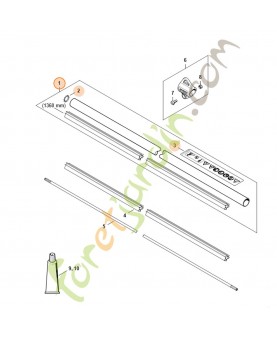 Tube complet ø 28 mm x 1,47 m 4147-710-7105. Pièce détachée Stihl / Vicking