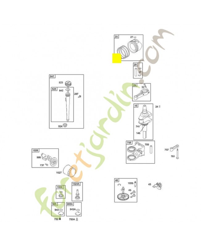 690162 Jeu de bagues 0003-000-0426. Pièce de rechange pour moteur thermique Briggs et Straton