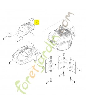 Autocollant moteur 0000-967-4406. Pièce de rechange Sithl / Vicking