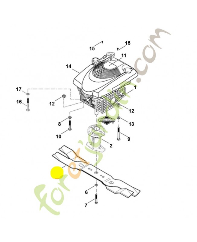 Lame mulching 53 cm 6107-760-9900. Pièce de rechange Sithl / Vicking référence 6107-760-9900