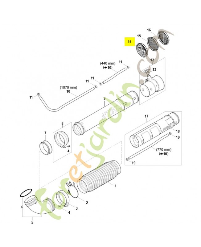 Grille conique 4244-708-6700. Pièce de rechange Sithl / Vicking 