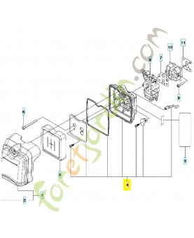 Corps de carburateur 504116601. Pièce de rechange Husqvarna