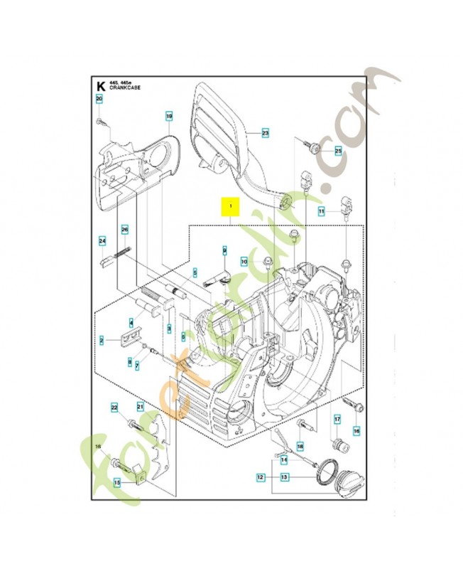 Carter moteur 537438201. Pièce de rechange Husqvarna