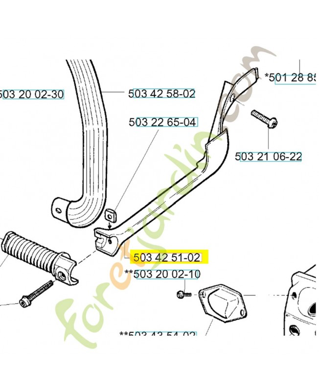 Guide chaine 503425102 503425101. Pièce de rechange Husqvarna