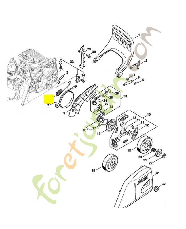 Ressort de tension 1139-162-7900. Pièce de rechange Sithl 