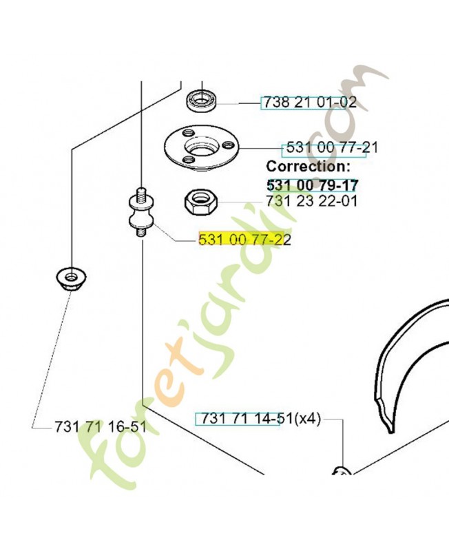 Amortisseur 544145601. Pièce de rechange Husqvarna