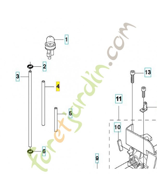 durite d'essence 537042401. Pièce de rechange Husqvarna