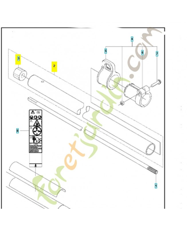 tube 521806701 - Pièce détachée Husqvarna