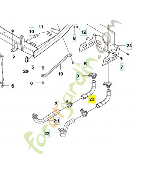 Tube d'échappement 590754601. Pièce détachée Husqvarna