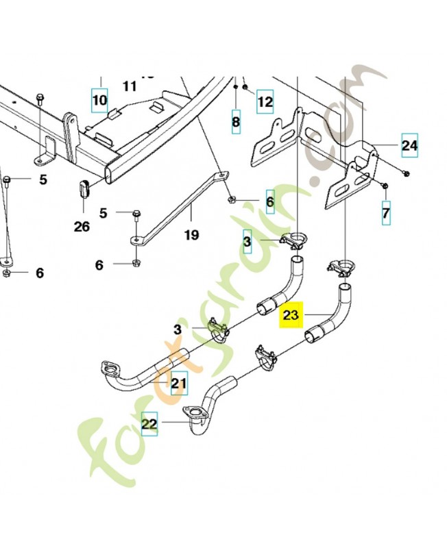 Tube d'échappement 590754601. Pièce détachée Husqvarna Tube d'échappement 590754601. Pièce détachée Husqvarna