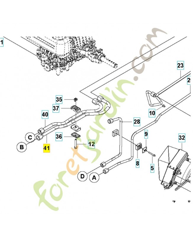tube hydraulique 589561801- Pièce détachée Husqvarna