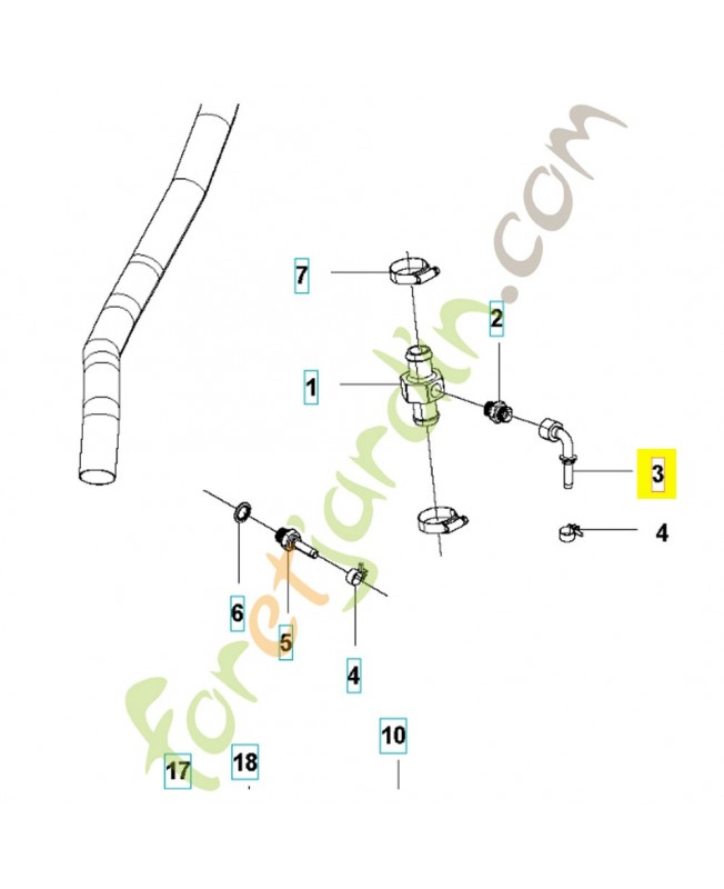 Raccord de tuyau 580856401. Pièce détachée Husqvarna Raccord de tuyau 580856401. Pièce détachée Husqvarna
