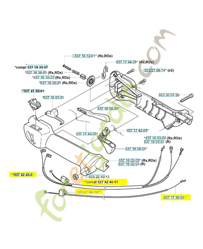 CÂBLAGE COMPLET 537424401. Pièce de rechange Husqvarna 