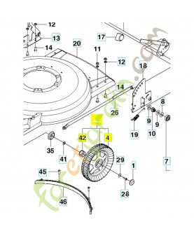 roue complète 503275504. Pièce détachée Husqvarna