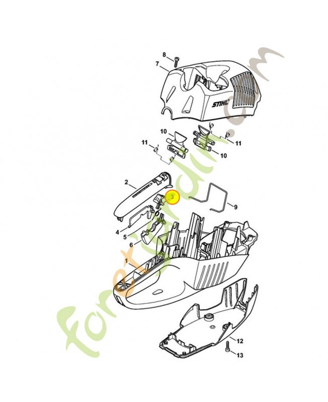 Levier d'encliquetage 4851-435-2800. Pièce de rechange Sithl / Vicking