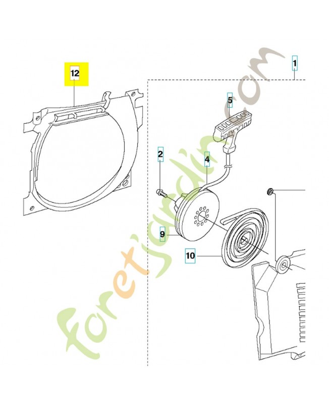 Plaque 537001301. Pièce de rechange Husqvarna