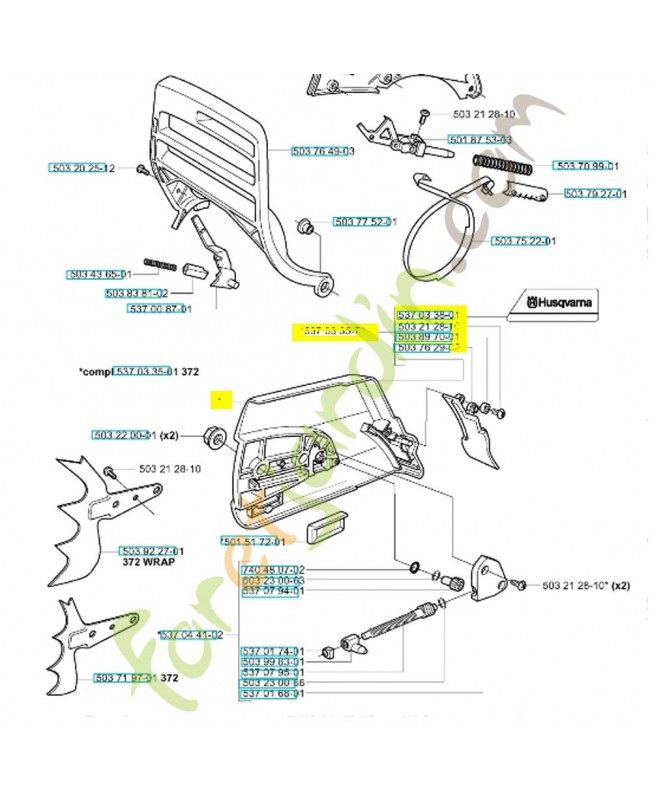 Carter 537033571. Pièce de rechange Husqvarna 
