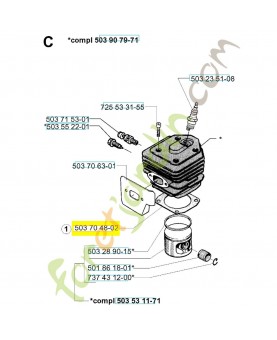 Joint de cylindre 503704802. Pièce de rechange Husqvarna