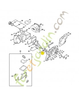Bague d'etancheite 17x32.9x3.6 stihl ref. 0000-791-7904 Remplace référence 9640-003-1850