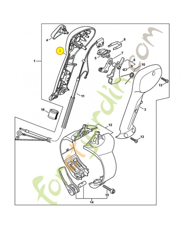 Monture de poignée intérieure 4282-791-0807. Pièce détachée Stihl / Vicking